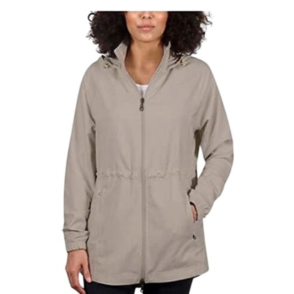 960. Kirkland Signature Women's Beige Hooded Water & Wind Resistant Anorak XXL